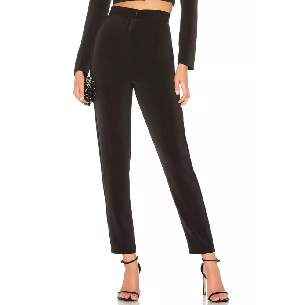 NBD X Naven Zara Pants Womens Size Small Black High Rise Trousers Slim Straight
